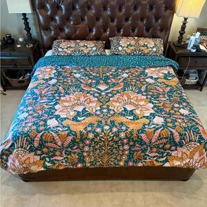 Anthropologie king Duvet cover and Shams.